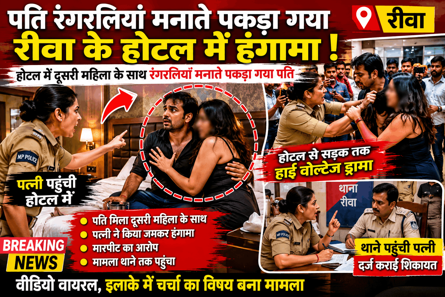 Husband Caught with Another Woman in a Hotel in Rewa