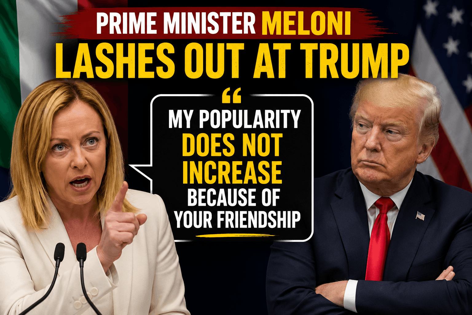 Prime Minister Meloni lashes out at Trump, says, My popularity does not increase because of your friendship