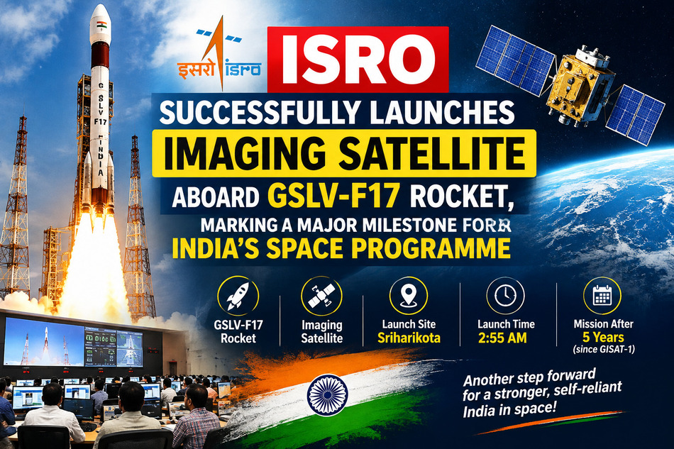 ISRO Successfully Launches Imaging Satellite Aboard GSLV-F17 Rocket, Marking a Major Milestone for India's Space Programme