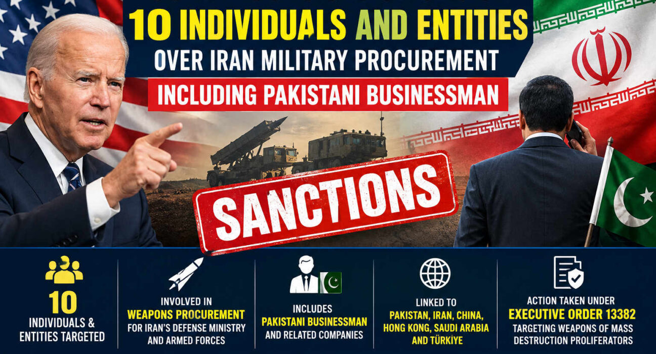 US Imposes Sanctions on 10 Individuals and Entities Over Iran Military Procurement, Including Pakistani Businessman
